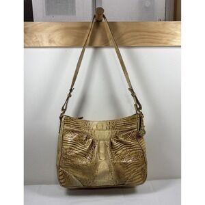 VTG Brahmin Sunburst Melbourne Croc Embossed Leather Shoulder Hobo HandBag Y2K